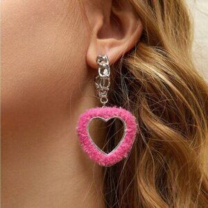 Heart dangle hoop earrings S516